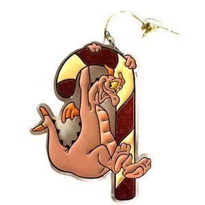 Vintage 1992 Disney EPCOT Figment Candy Cane Acrylic Ornament Tree